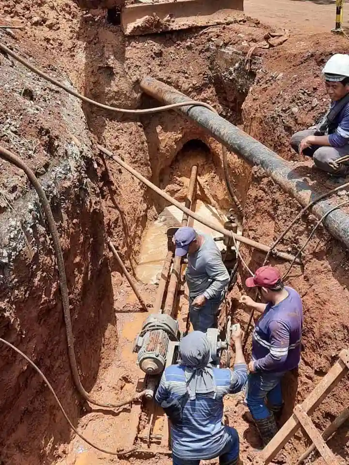 Horizontal Drilling at Brgy. Indahag Road Crossing by Hanabana Construction and Equipment Corp.