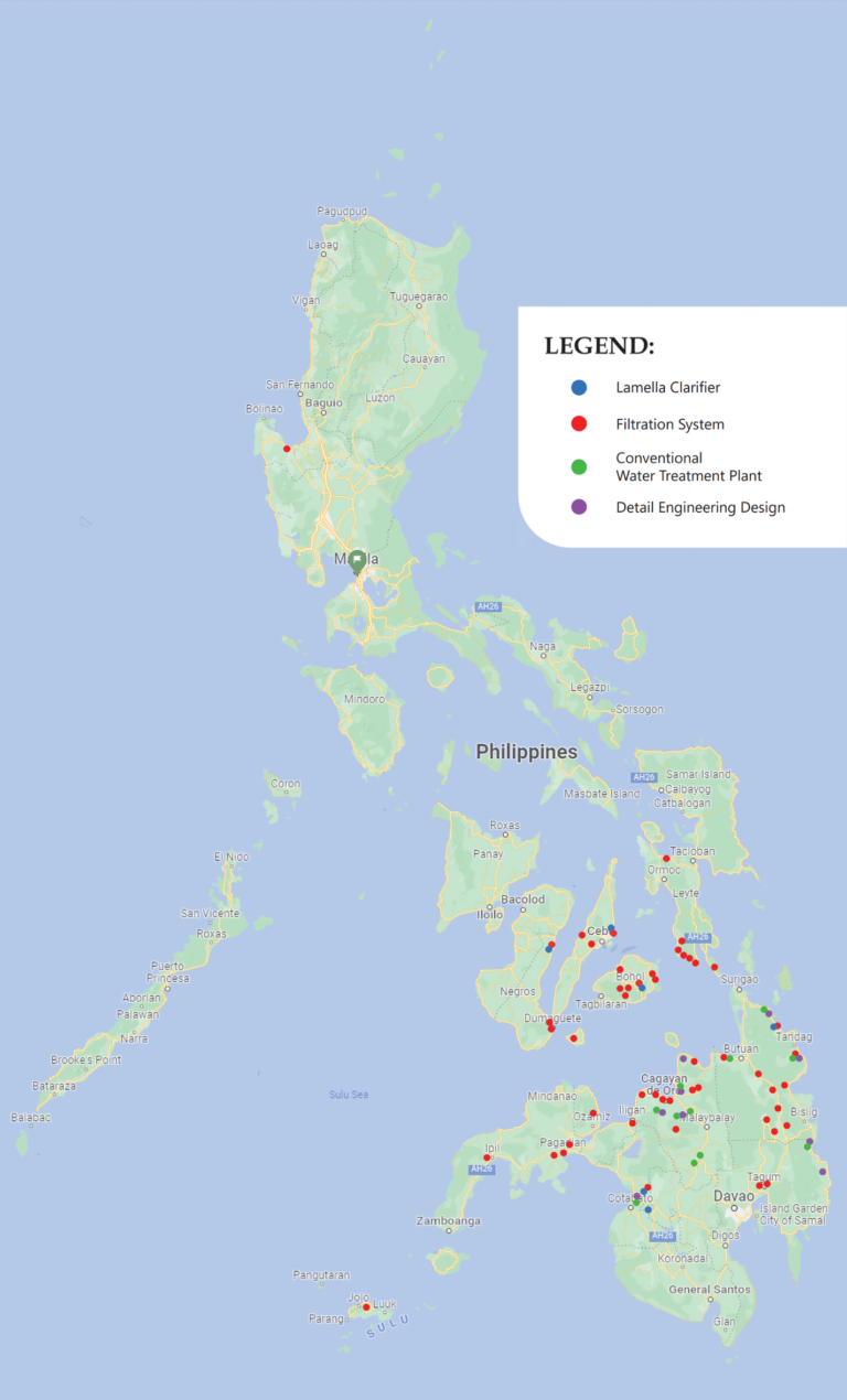 Hanabana Water System Install Philppines Legend Lamella Clarifier, Filtration System, Conventional Water Treatment Plant, Detail Engineering Design